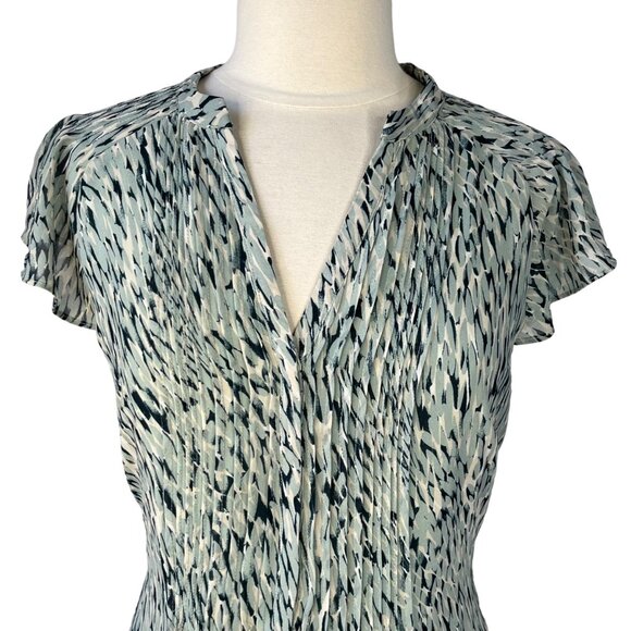 H&M Dress Green Vneck Short Sleeves Spring Summer Size Medium - Picture 3 of 12